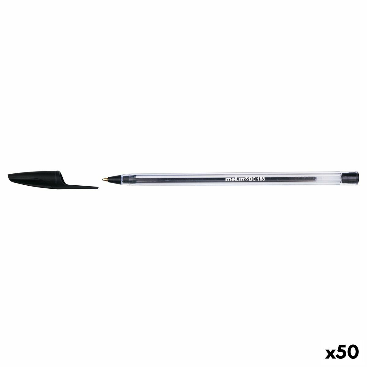 Molin BC188 Crystal Pen Black 1mm (50 Units)